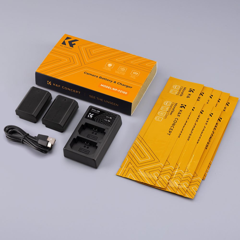 NP-FZ100 Battery Charger Set for Sony Alpha A7 III, A7R III (A7R3), A9, a6600, a7R IV, Alpha a9 II (2-Pack, Micro USB Port, 2280mAH) NP-FZ100 Battery Charger Set for Sony Alpha A7 III, A7R III (A7R3), A9, a6600, a7R IV, Alpha a9 II (2-Pack, Micro USB Port, 2280mAH)